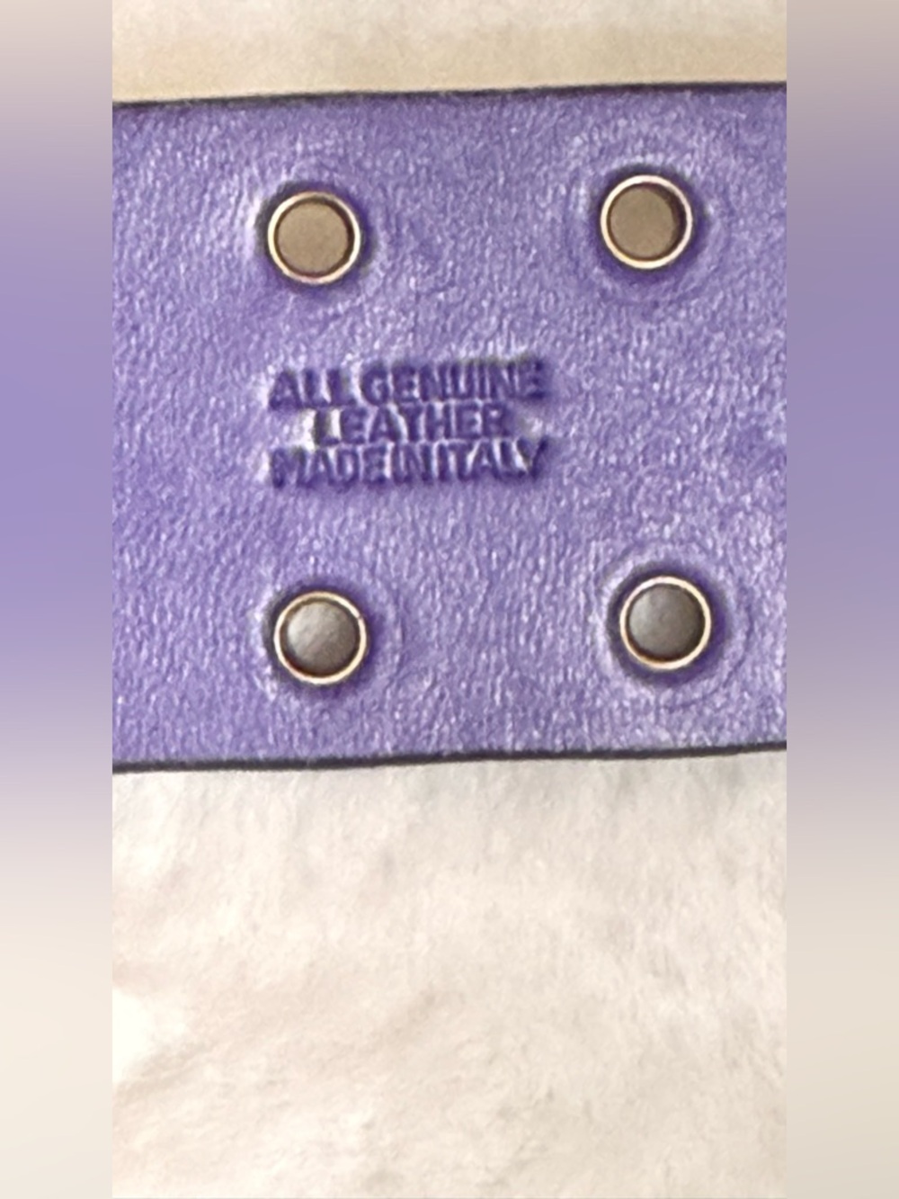 Marc Jacobs Violet Leather Studded Belt with Silver Buckle - Picture 5 of 8
